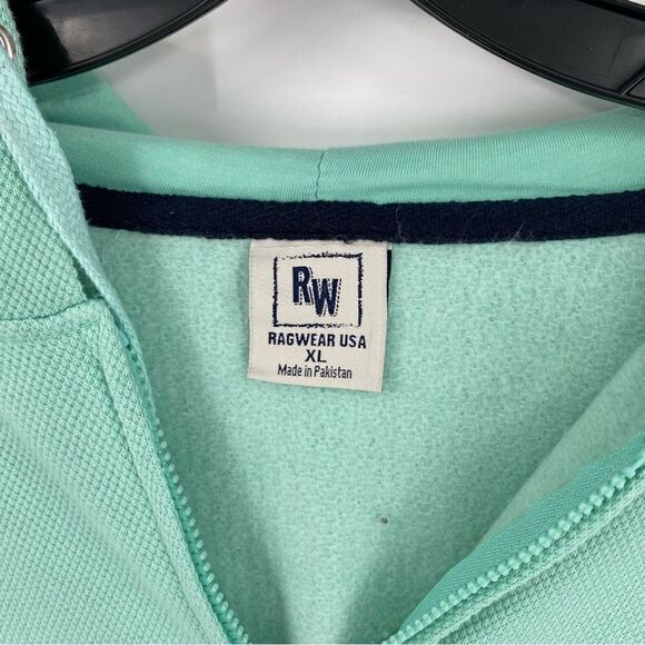 Rag Wear Women’s Zipper Front Waffle Knit Hoodie size XL Green - Picture 2 of 3